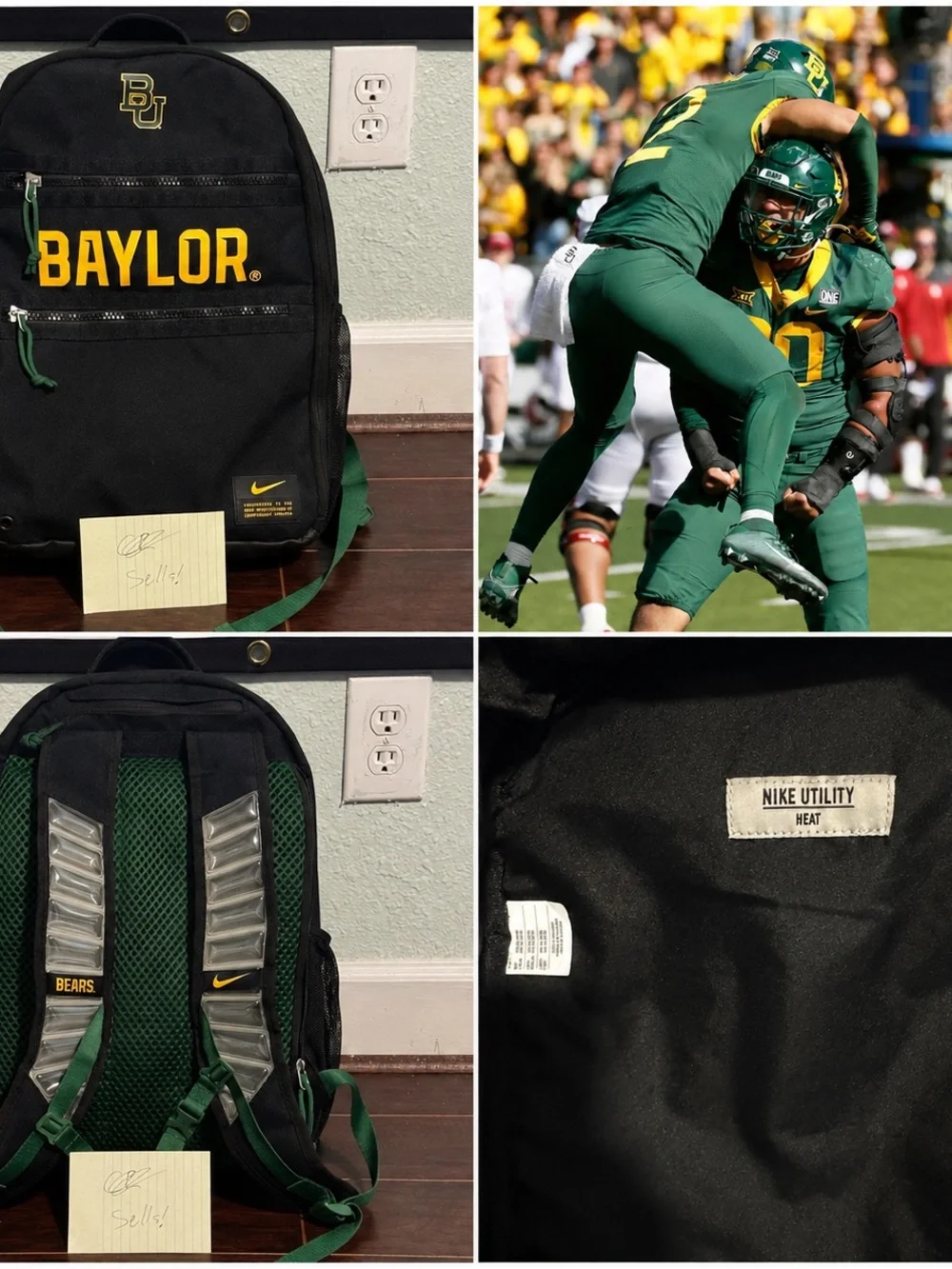 RARE Baylor Bears Football Team Issued Nike Utility Heat Backpack